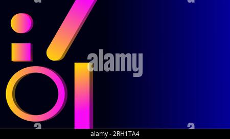 Beautiful glowing twilight pastel geometric shapes over dark night gradient background Stock Vector
