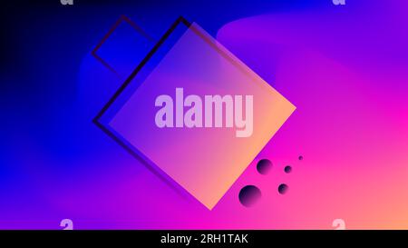 Glowing fading orange diamond shape over twilight colors gradient background Stock Vector