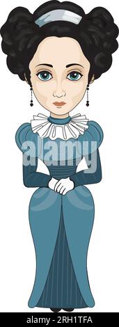 Vector illustration of Ada Lovelace, early computer programmer. Stock Vector