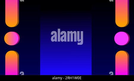 3D twilight geometric shapes with blue strip placeholder over dark night background. Stock Vector