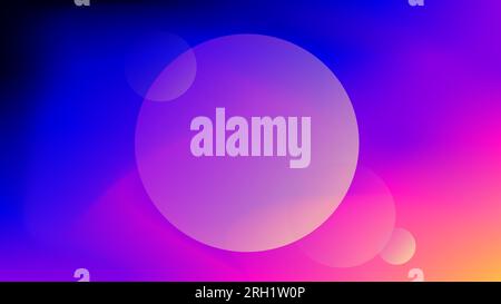 Refracted light glowing circle frames text placeholder gradient twilight background Stock Vector
