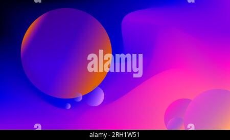 Artistic transparent circle frame placeholder over a twilight color gradient background Stock Vector