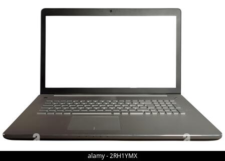 Isolated modern laptop with a blank screen Stock Photo