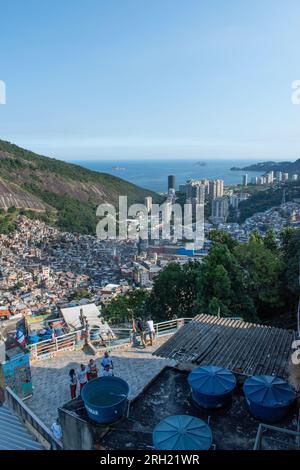 Rocinha, the largest hill favela in Rio de Janeiro, Brazil, is located ...