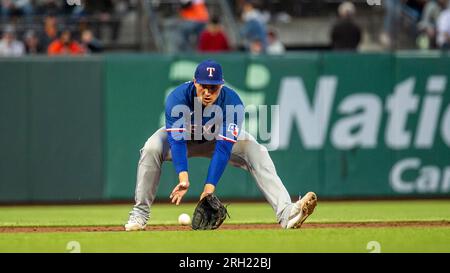 August 12 2023 San Francisco CA, U.S.A. Texas Rangers manager Bruce Bochy  (15) walks off the field after calling up for a new pitcher in the second  inning during the MLB game