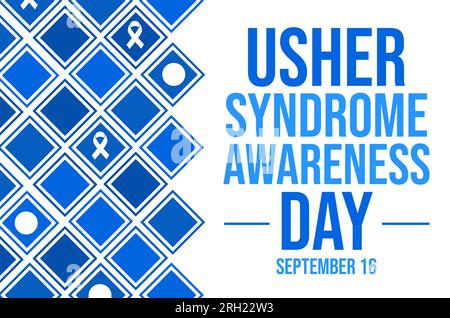 Usher Syndrome is genetic combination of blindness and deafness. September 16 is observed to spread awareness of Usher Syndrome, background design Stock Photo