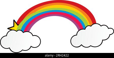 Colorful rainbow in the drawing Stock Vector