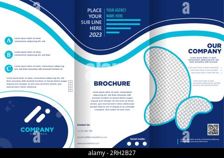 Promotional business Trifold Brochure template. Minimal brochure layout and modern report business flyers poster template Stock Vector