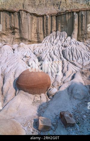 Fascinating formations known as cannonball concretions in Theodore Roosevelt National Park’s North Unit Stock Photo