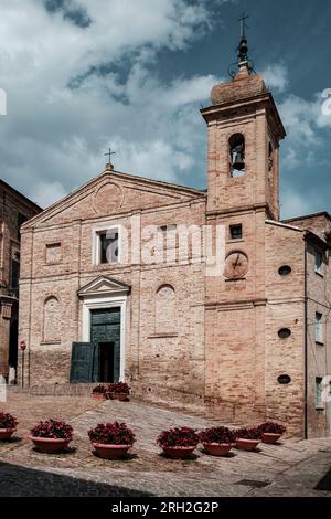 View of downtown Recanati city Stock Photo