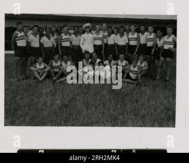 SS Photographer, Fritsch, Romania, Kavallerie, Russia 1943-44 Romanian honour guard, Romanian soldiers undergoing health physicals,  officers with Romanian officials and officers, farm scenes, villagers in traditional dress, recruiting activities, formal ceremony, individual portrait and group photos, soldiers field training, sports activities, officials in radio studio, local performers and cultural activities, soldiers in field with horses, assault guns, motorcycles, and signal equipment, burning village.  Images depicting the front-line activities of Waffen-SS units on the Western and Easte Stock Photo