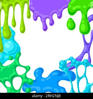 Dripping rainbow slime on a transparent background