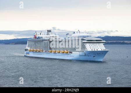 Royal Caribbean, Quantum of the Seas, approaching Victoria Harbour, Vancouver Island, Canada Stock Photo