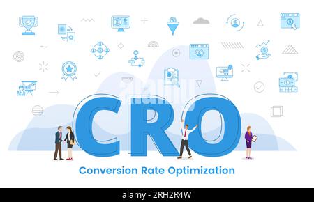 cro conversion rate optimization concept with icon set template banner ...