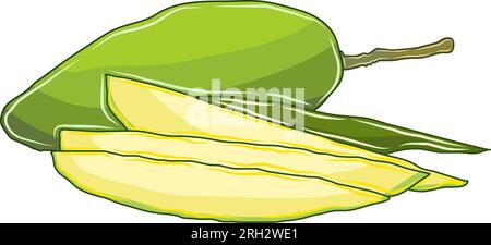 green mango fruit with many pieces of mango placed together Stock Photo