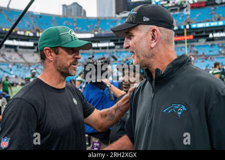 Carolina Panthers quarterback Bryce Young talks with head coach Frank Reich  during the NFL football team's rookie minicamp, Friday, May 12, 2023, in  Charlotte, N.C. (AP Photo/Chris Carlson Stock Photo - Alamy