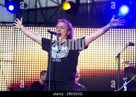 Vienna, Austria. September 07, 2008. Herwig Rüdisser lead singer of the band Opus at the Danube Island Festival in Vienna Stock Photo