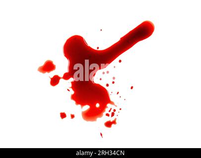 Abstract stains, splashes of real blood isolated on white, clipping path Stock Photo