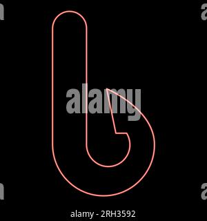 Neon hook red color vector illustration image flat style light Stock Vector