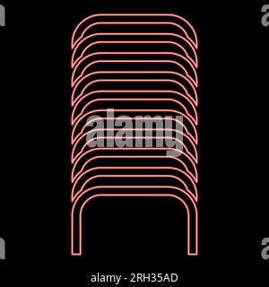 Neon staples fastener pin red color vector illustration image flat style light Stock Vector