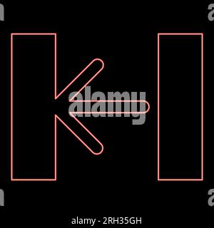 Neon turnstile turnstile baffle gate entrance concept flap security barrier access control red color vector illustration image flat style light Stock Vector