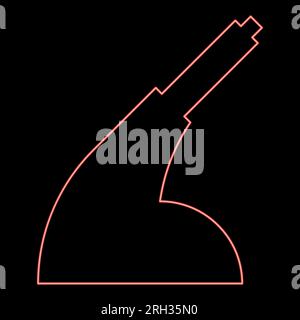 Neon hand brake handbrake car service red color vector illustration image flat style light Stock Vector