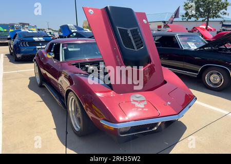 Little Elm, Texas - June 11, 2023: Exhibition of classic cars Chevrolet Corvette Mako Shark. Stock Photo