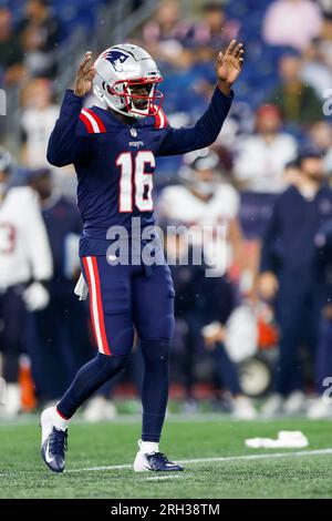 New England Patriots quarterback Malik Cunningham (16) reacts