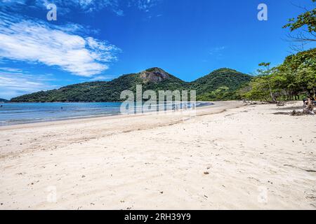 Dois Rios beach on Ilha Grande, Angra dos Reis, Rio de Janeiro, Brazil. Brazilian landscape. Tourism in southeast brazil. Stock Photo