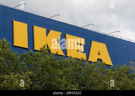 EDITORIAL USE ONLY The IKEA Store in Wembley London gets ready for the  hotly anticipated launch of its limited-edition MARKERAD collection, in  collaboration with designer Virgil Abloh, by creating the world???s  ???comfiest???