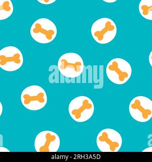 Seamless pattern with bone. Vector illustration on blue background. It can be used for wallpapers, wrapping, cards, patterns for clothes and other. Stock Vector