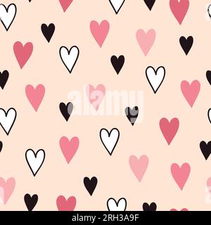 Seamless pattern with hearts. Valentines background. Vector illustration. Stock Vector