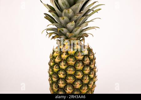 Close up pineapple fronds and peeling Stock Photo