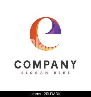 Modern 3D Abstract Initial Letter e Monogram Text Letter Logo Design E Tech Logo Design letter E shape abstract circle logo element for technology Stock Vector