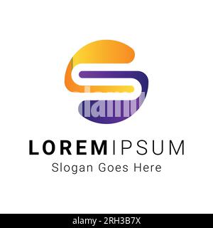 Modern 3D Initial Letter S Monogram Text Letter Logo Design Tech S Logotype Stock Vector