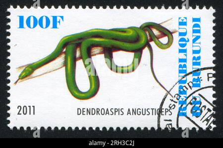BURUNDI - CIRCA 2011: stamp printed by Burundi, shows snakeskin, circa 2011 Stock Photo