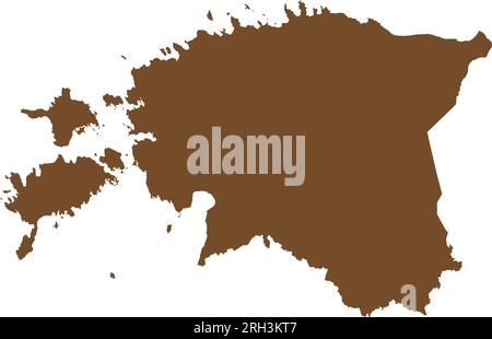 BROWN CMYK color map of ESTONIA Stock Vector