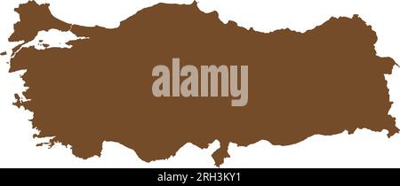 BROWN CMYK color map of TURKEY Stock Vector