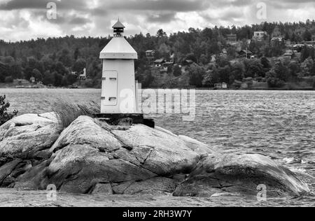 Lighthouse, Vaxholm, Stockholm Archipelago, Sweden, Scandinavia Stock Photo