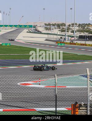 George Russell of Mercedes - 2023 Bahrain Grand Prix Free Practice session Stock Photo