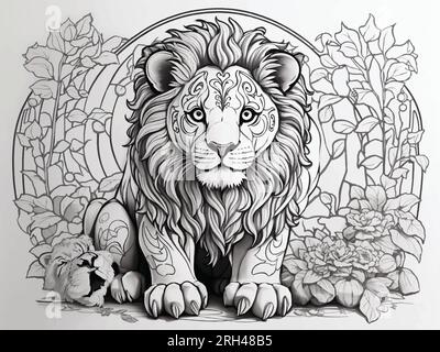 Lion Art graphic Vector illustration Stock Vector
