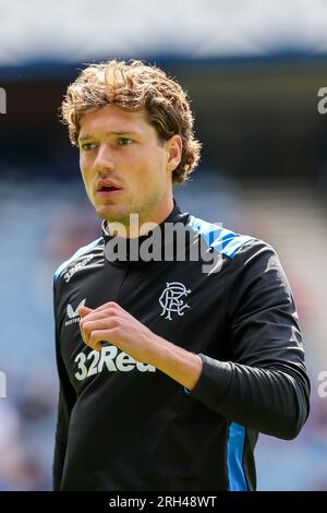 Rangers' Sam Lammers warming up prior to kick-off before the cinch ...
