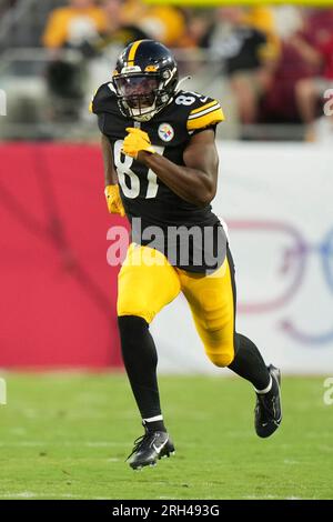 Pittsburgh Steelers tight end Rodney Williams (87) covers a kick during an  NFL preseason football game against the Tampa Bay Buccaneers, Friday, Aug.  11, 2023, in Tampa, Fla. (AP Photo/Peter Joneleit Stock