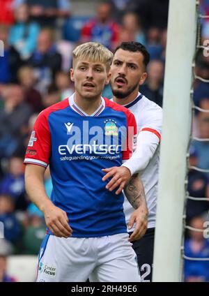 Windsor Park, Belfast, Northern Ireland, UK. 13 Jul 2023. UEFA Europa Conference League Round One (first leg) – Linfield v FK Vllaznia. Linfield footballer, football player Chris McKee. Stock Photo