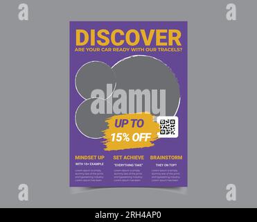 Travel Tour Agency Flyer Template Design Stock Vector