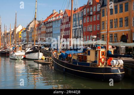 Traditional painted houses of Nyhavn in Copenhagen Denmark Stock Photo