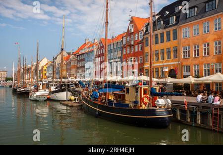 Traditional painted houses of Nyhavn in Copenhagen Denmark Stock Photo