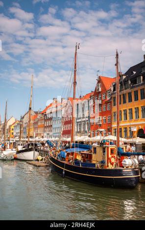 Traditional painted houses of Nyhavn in Copenhagen Denmark Stock Photo