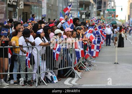 New York City. 13th Aug, 2023. New York City, USA, August 13, 2023 - Participants during Annual Dominican Day Parade2023 in New York City. Credit: Luiz Rampelotto/EuropaNewswire/dpa/Alamy Live News Stock Photo