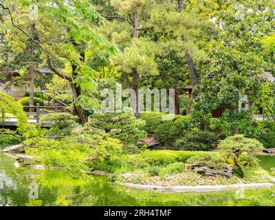 Exterior view of the garden of Fort Worth Botanic Garden at Texas Stock Photo